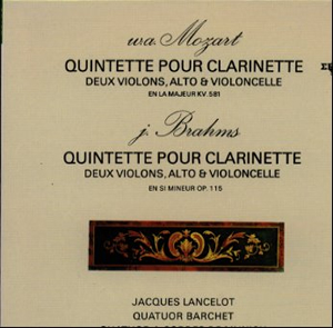 CD　モーツァルト&ブラームス:クラリネット5重奏曲/ランスロ,他
