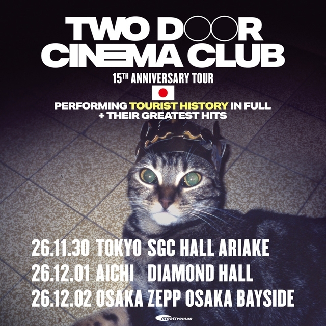 TWO DOOR CINEMA CLUB、デビュー15周年を記念した単独来日公演を開催