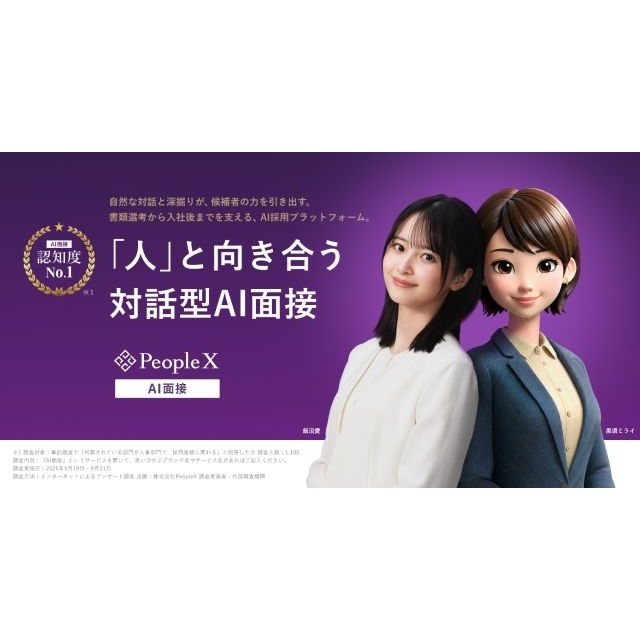 「PeopleX AI面接」のCMに出演している女性は?
