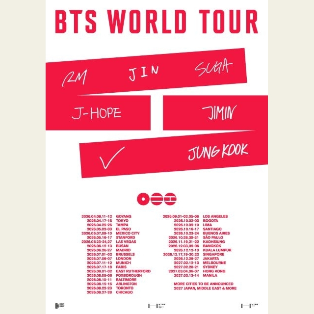 BTS、〈BTS WORLD TOUR ‘ARIRANG’〉のライヴビューイング決定 世界3500館以上で上映